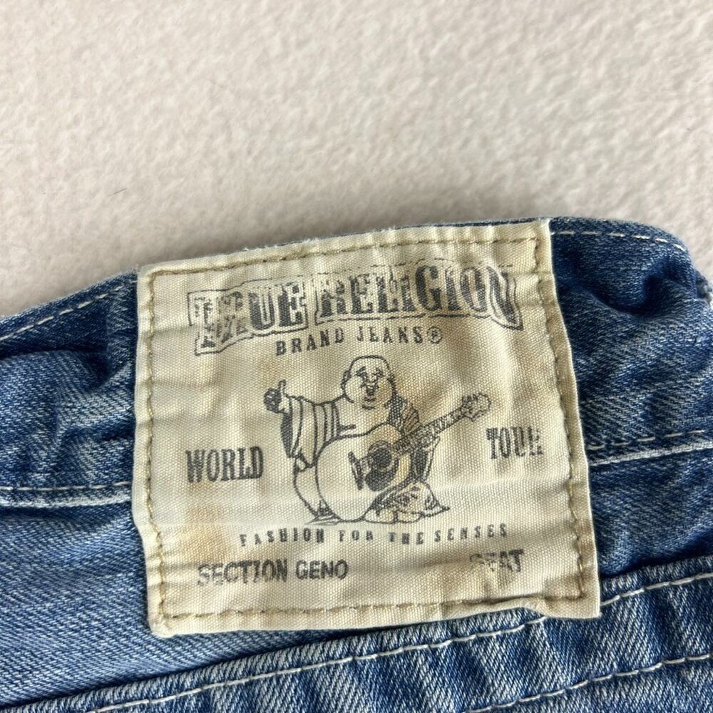 True Religion Jeans Men's Size 31 Geno Super T Straight Ombre Frayed Button Fly - Picture 7 of 16